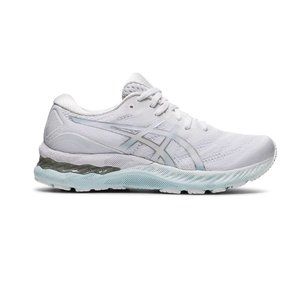 Asics Gel-Nimbus 23 White Pure Silver Blue Running Shoes